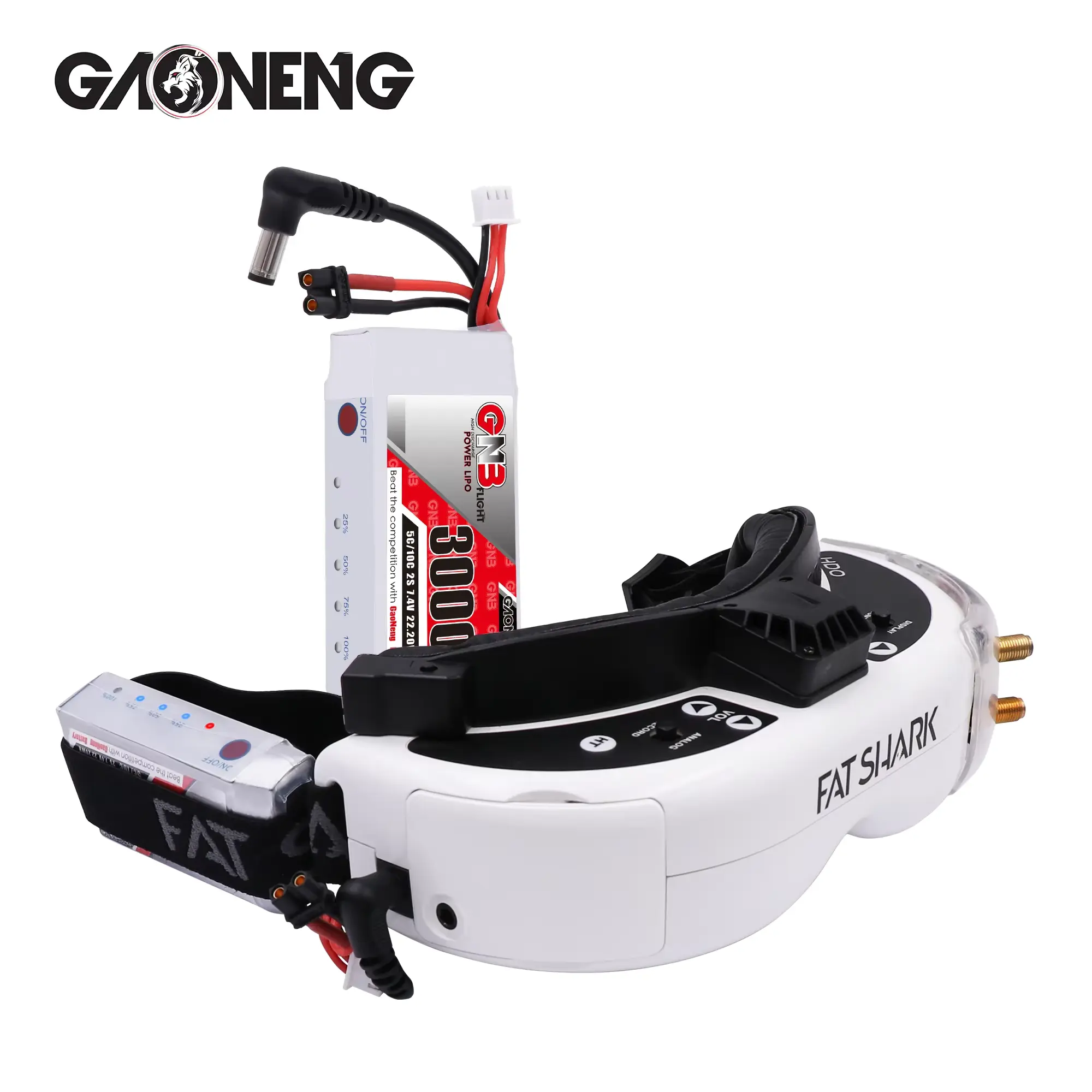 Akumulator-LiPo-GNB-2S-7.4V-3000mAh-5C-DC5.5-XT60-do-gogli-FPV