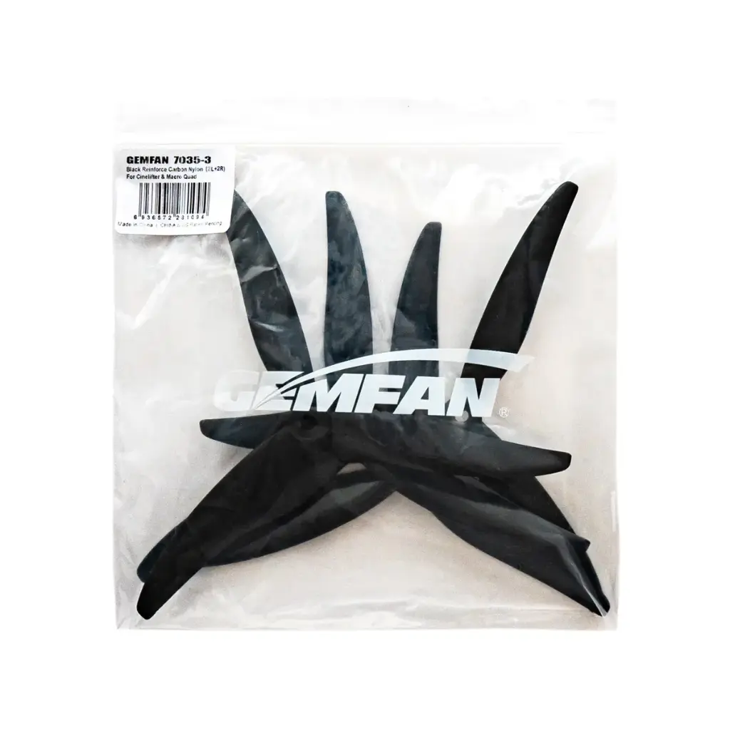 Śmigła-3-łopatowe-Gemfan-CL-7035-Carbon-Nylon-2L+2R-Czarne